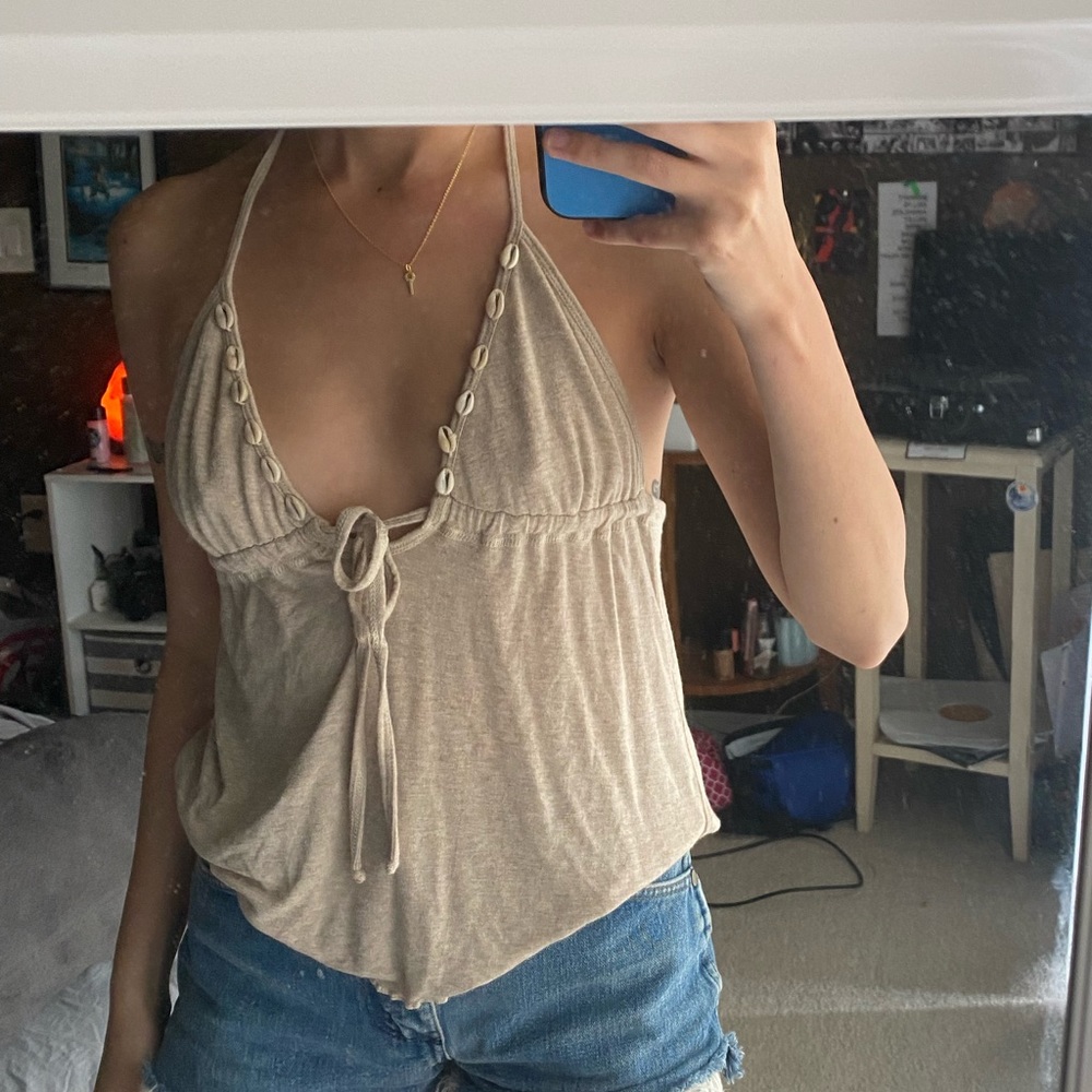beachy halter top with shells